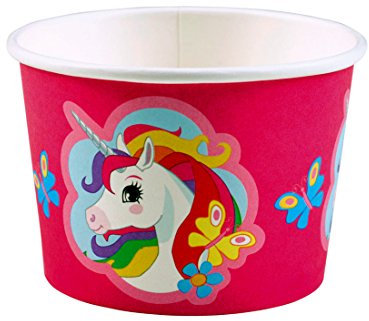 Amakando Eisschüssel - Geburtstag Mädchen - 8 Einhorn Eisschalen Einhorngeburtstag Dekoration EIS Becher Deko Kindergeburtstag Eisbecher Kindergeburtstagsfeier 8 Einhorn Eisschalen
