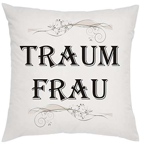 Crealuxe Traumfrau Zierkissen, Sofakissen, bedrucktes Kissen, Bauwollkissen