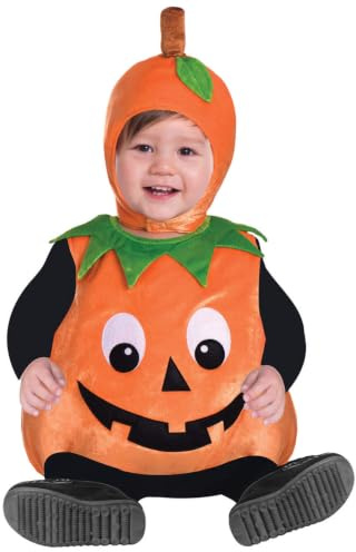 amscan 9903884 Childs Pumpkin Cutie Pie Fancy Dress Halloween Costume (2-3 Years), Orange
