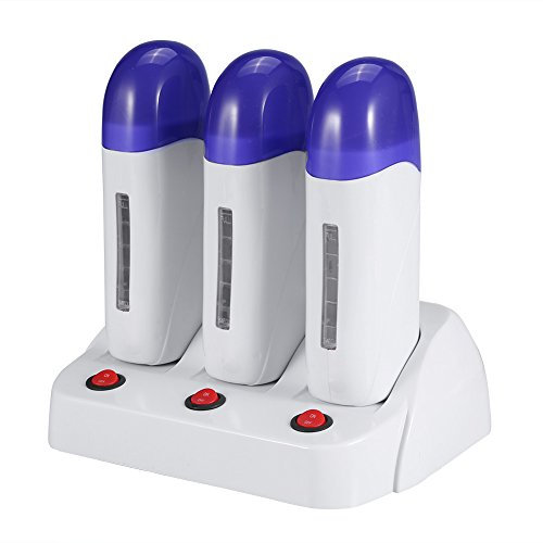 Sonew Mini Enthaarungswachs Heizung, Roll-on Wax Heater Tragbare Patrone Wachs Enthaarung Wärmer Heizung Wachsen Körper Haarentfernung Maschine(Triple Waxing Heaters)
