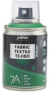 Pebeo - Fabric Paint Spray for Textiles 7A Spray - Natural and Synthetic Fabrics - Water-based - Solvent Free - Permanent Fabric Dye Machine - Washable - Spray Paint ,Green,100 ml (Pack of 1)