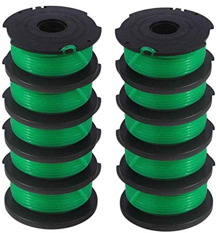 GH3000 Trimmer Replacement Spools Compatible with Black and Decker SF-080 LST540 Weed Eater, 20ft 0.080 inch GH3000R LST540B LST540 Edger Refills Parts, SF O80 Auto-Feed Single Line Cord (10 Pack)