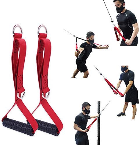 J Bryant Fitness Cable Machine Attachments Multifunction 4 in 1 Grip Handle Triceps Rope Resistance Bands Handle for Gym LAT Pulldown Exercise Handle
