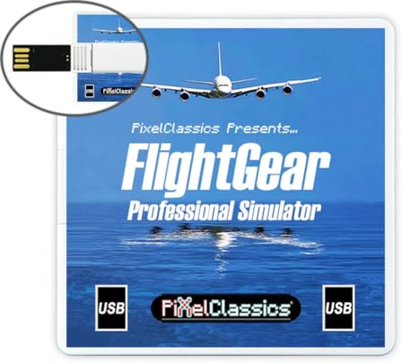 FlightGear Flight Simulator 2023 X on USB | Flight Sim Plane & Helicopter Professional Simulator Including 600+ Aircraft & 20,000 Real World Airports | Compatible with Apple macOS