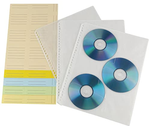 Hama 10 CD-ROM-Index-Hüllen transparent-Weiss für CD Ablage 49835