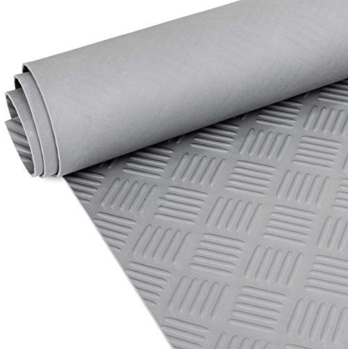 Gummimatte Riffelmatte Meterware 3mm Riffelblech Gummiläufer Riffelblechmatte als Werkstattboden, Bodenbelag, Werkbank Auflage, Gummi Matte für Anhänger, Garage Grau 280 x 100cm