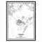 TANOKCRS Venedig Italien Karte Wandkunst Leinwand drucken Poster Artwork ungerahmt moderne Schwarz-Weiß-Karte Souvenir Geschenk Home Decor 23x28cm