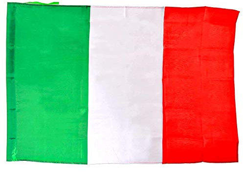 Bandera de Italia, bandera nacional italiana, medida 145 x 90 cm, tejido poliéster con trabilla para el mástil (Italia)