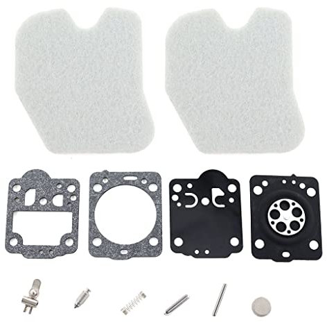 HURI 2x Filtre à air avec Carburateur Kit Joints Membranes Pour Husqvarna 235 236 240 435 Jonsered 2234 2238 Tronçonneuse Zama RB-149 JONSERED CS 2234 2238