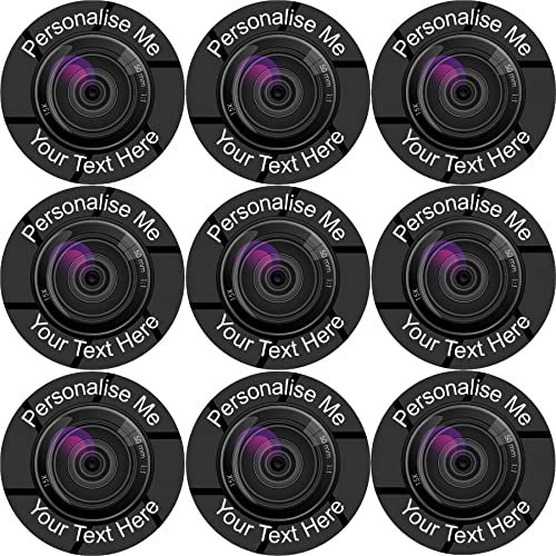 144 Personalised Camera Lens 30 mm Photography themed Reward Stickers