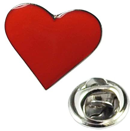 GBJUK Badge en métal émaillé avec cœur rouge