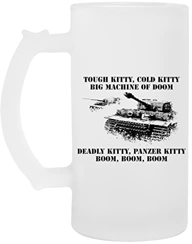 Tiger Panzer Wiegenlied Glas Bier Becher Tasse Glass Beer Mug Cup