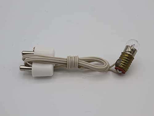 BELI-BECO 469 Skalenlampe für Krippe mit Beleuchtung - Krippenbeleuchtung - klare Glühlampe E 5,5-4,5 V - 0,2A mit 400 mm Litze und Doppelstecker (Weiß)