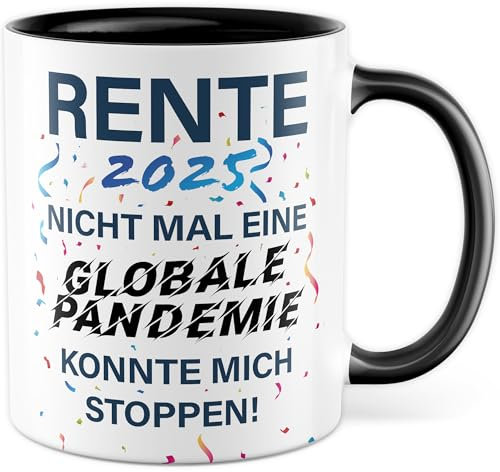 Tasse Rentner Geschenk Mann lustig Rente 2025 Kollege Abschiedsgeschenk Renteneintritt Pension Abschied Ruhestand Geschenke für Männer & Frauen Kaffee-Becher Pensionierung lustig