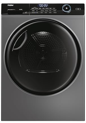Haier HD90-A3959S Tumble Dryer with LED Display, 9kg Load, Heat Pump, Graphite, A+++ Rated