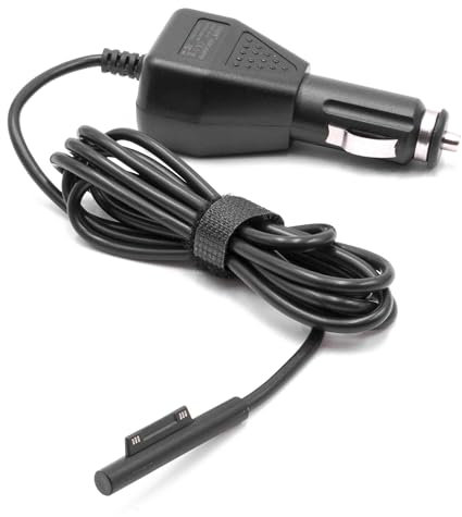 vhbw Cable de Carga para el Coche Compatible con Microsoft Surface Duo, Duo 2, Go 3, Laptop 4, Laptop Go portátil Tableta - Cargador 12 V Negro 2.58 A