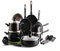 GreenPan Memphis Healthy Ceramic Non-Stick Cookware Pots and Pans Set, 20 Piece, PFAS Free,Induction,Oven Safe, Black