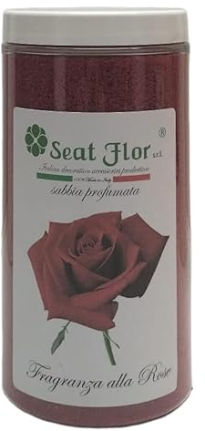 Seat Flor srl® Farbsand, Duftsand, Duftsand für Aschenbecher und Dekorationen, 6 Düfte (750 gr Glas) (Rosa)