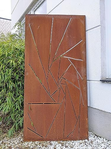 Zen Man Edelrost Garten Sichtschutz Wand Rost Sichtschutz aus Stahlblech Rost Gartenzubehör L75*H180cm 1mm 032158-4