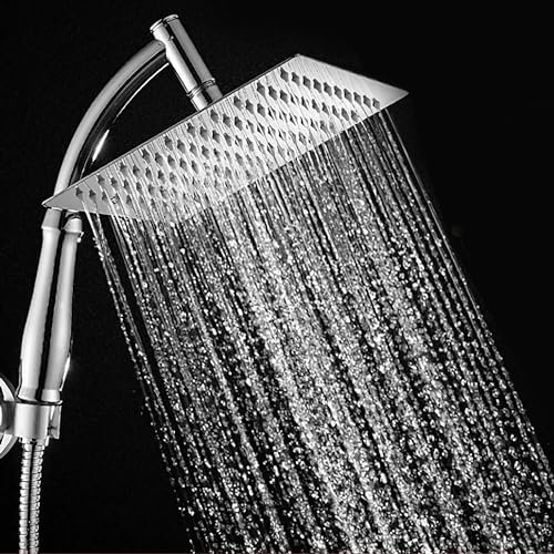 Syiyunran Soffione Manopola Doccia Shower Head - Telefono A Mano In Acciaio Inox Risparmio D'Acqua Più Pressione D'Acqua Per Bambini Adulti Animali Domesticider Può Essere Ruotato 360° (Senza Tubo)