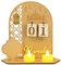 Ramadan Kalender Ramadan Deko Aus Holz, Ramadan Mubarak Dekoration Ramadan Adventskalender,Eid Mubarak Dekoration Ramadankalender mit 2 Stück Teelichter für Ramadan Dekoration Ramazan Geschenke