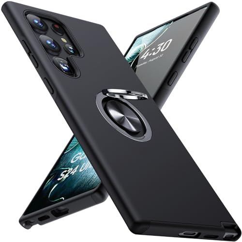 KOVASIA for Samsung Galaxy S24 Ultra Case with Stand, Slim Fit Shockproof Rugged Case for Samsung S24 Ultra, Full Body Protective Phone Case for Galaxy S24 Ultra-Support Magnetic Car Mount, Black
