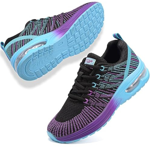 Zapatillas deportivas para mujer, con cámara de aire, ligeras, transpirables, de malla, antideslizantes, informales, para gimnasio, tenis, trotar