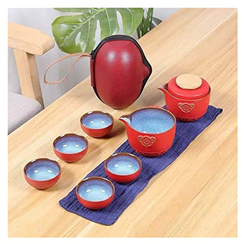PiurUf Tasse High Grad Chinesische Tee Reise Tee Set Kung Fu Teaset Keramik Tragbare Teekanne Porzellan Teaset Gaiwan Tee Tassen Teezeremonie Tasse groß (Size : Style B)