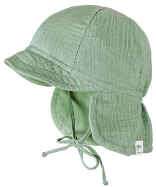 Maximo Mini Schildmütze Musselinstoff Nackenschutz Bindeband GOTS-49 - Kindermode : Jungen