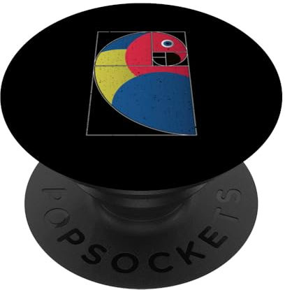 Vintage Bunter Aras Papagei im Fibonacci Golden Ratio PopSockets mit austauschbarem PopGrip