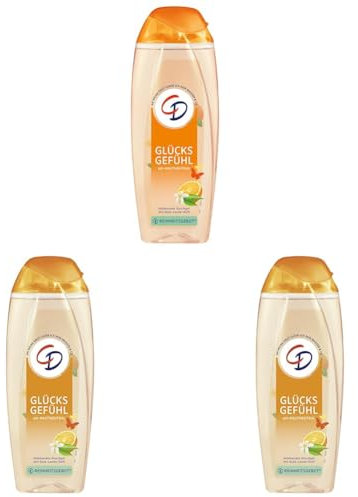 CD Dusche Glücksgefühl 250 ml, belebendes Duschgel mit Gute-Laune-Duft, für empfindliche Haut, ohne Mikroplastik, vegan (Packung mit 3)