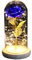 Rosa Eterna,Rosa Stabilizzata Fiore eterno di lamina d'oro 24K di rosa incantata con lucine a forma di stringa nella cupola for il regalo di San Valentino di Natale(Blue)
