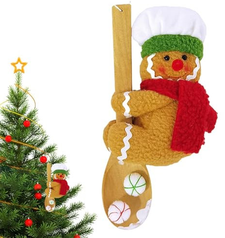 Gingerbread Christmas Tree Decoration, Gingerbread Man Ornament - Gingerbread Man Tree Decoration Pendant Plush Ornaments, 18 cm Large Gingerbread Christmas Decorations for Living Room, Bedroom, Home