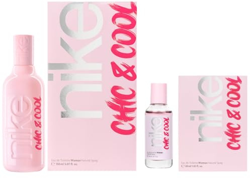 NIKE - Chic & Cool Promoción 150 ml + 30 ml, Colonia Mujer, Pack 2 Productos, Perfume Formato Spray, Eau de Toilette Natural y Femenina, Aroma Afrutado, Fragancia Dulce