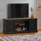 TV-Schrank HALDEN 2 Schiebetüren Schwarz 150x40x60cm Massivholz, Xichuzi TV Lowboard, Fernsehschrank, Fernsehtisch, Fernseher Schrank, TV Sideboard, TV Board, TV Cabinet, TV Bank, TV Kommode - 4018416