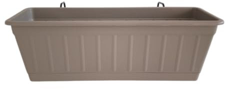 Seat Flor srl® Vaso per balcone, fioriera da balcone, vaso porta fiori, balconiera, cassetta porta fiori (modello kit completo) (1 Pezzo, Tortora)