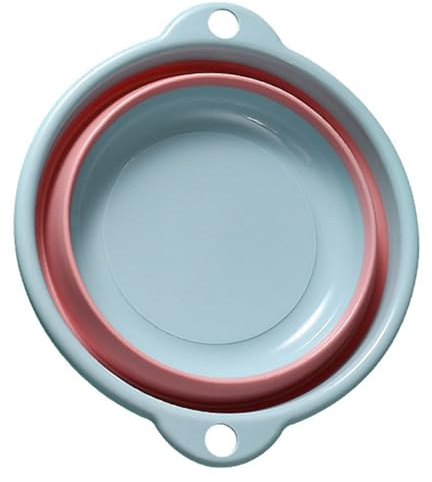 Qcwwy Multifunktionales Waschbecken des Tragbaren Klappgehäuses, Einfaches Plastikbecken für Outdoor -Aktivitäten (Blau groß)