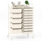 COSTWAY Carrito Auxiliar con Ruedas, Carro Almacenaje con 15 Cajones Apilables, Carrito Organizador con Ruedas Bloqueables de Metal para Cocina Oficina, Baño, 37x63x87cm (Blanco)