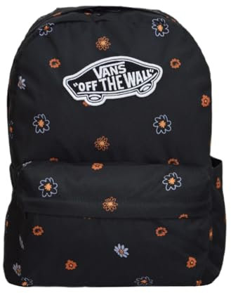 Vans Old Skool Class - Mochila en caja para mujer y niña, diseño de flores, color negro, Negro, Talla única