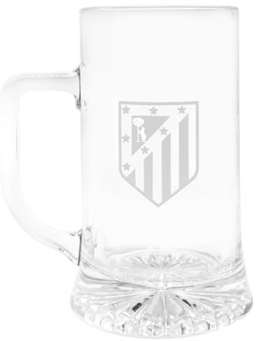 Atlético de Madrid Beer Mug 500 ml – Frosted Glass – BPA Free – Handle and Secure Closure – Gift Boxed – Official Fan Product – Ideal for Home, Bar or Gift