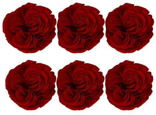 Scatola con 6 Rose da Giardino eterne Colore Rosso Vivo | Durano Oltre 3 Anni | Rose Stabilizzate per Regalo e Decorazione | Fai da Te – bricolage Creativo | Matrimoni e Composizioni Floreali