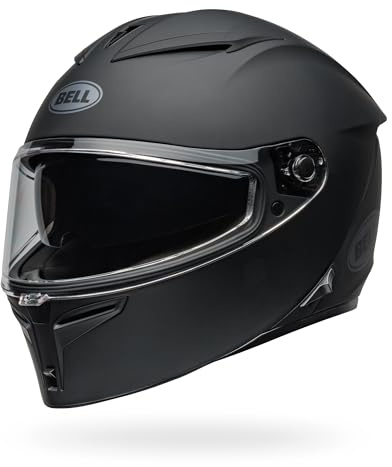 Bell Lithium Solid ECE Helm, dynamische Außenschale, integriertes Sonnenvisier, EPS mit Mehreren Dichten, Optik Klasse 1, Pinlock-kompatibel, DREI Schalengrößen, Farbe: Black, Größe: 2X