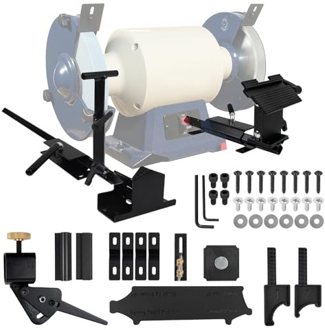 Donbalauto Sharpening System for 6 Inch Grinders for Lathe Turning Tools, Chisels, Skews & Gouges with Quad Jig & Setup Blocks