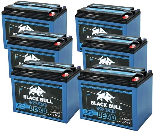 BLACKBULL Batteria 72 V 60 Ah AGM VRLA piombo-gel – Attacco a vite – Ricambio per 58 Ah – Adatto per Futura, Stormborn, Econelo, eLazzy, Golf Car, UPS Solar, Reha, Elettromobile