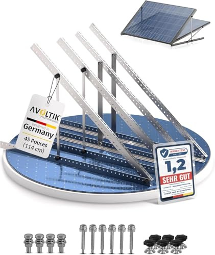 Avoltik Balkonkraftwerk Halterung 2er Set bis 118cm I Solarpanel Halterung für 2 Module I Verstellbar 0-90° I Ideal für Dach, Balkon & Boden