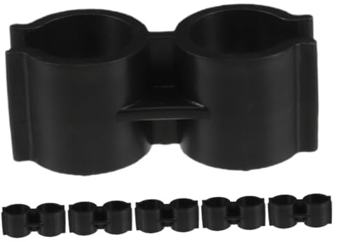 BAZEITFLOW 6pcs Plastic Dual Hose Clamp Dustpan Broom Pole Connector Clips Secure Locking Lightweight Replacement for Cleaning Tools