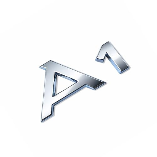 MCK Auto - A1 Silber glänzendes Kofferraum-Logo, Heckabzeichen, Emblem, Tuning-Modifikation