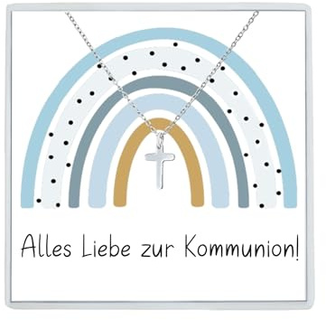 Wunderlinchen Halskette mit Kreuz Anhänger Geschenke zur Kommunion für Junge Mädchen