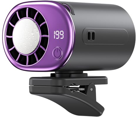 Ventilador de Aire Acondicionado en Clip para Coche 2026 con Pantalla LED, Rotación de 360°, Recargable por USB, 199 Niveles de Velocidad, Semi-Enfriamiento a 16°C, Abrazadera Ancha