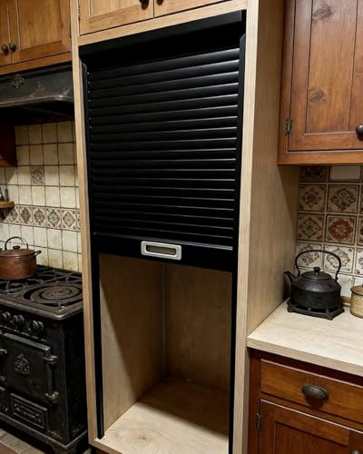 HGOuhK Ziehharmonika-Tür, herunterziehbare Rolltür, Schrank-Ersatz, Kunststoff-Schrank, Küchenschrank, Rolltüren(40x50cm/16x20in)
